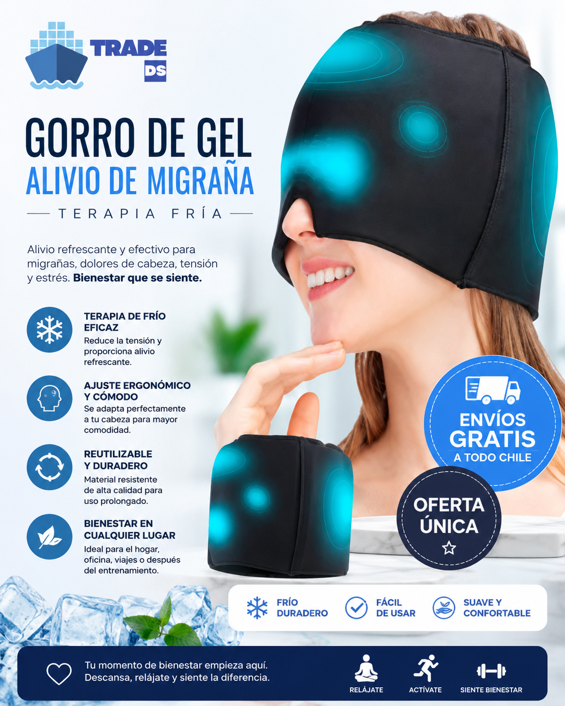 GORRO GEL PARA LA MIGRAÑA ALIVIO RAPIDO